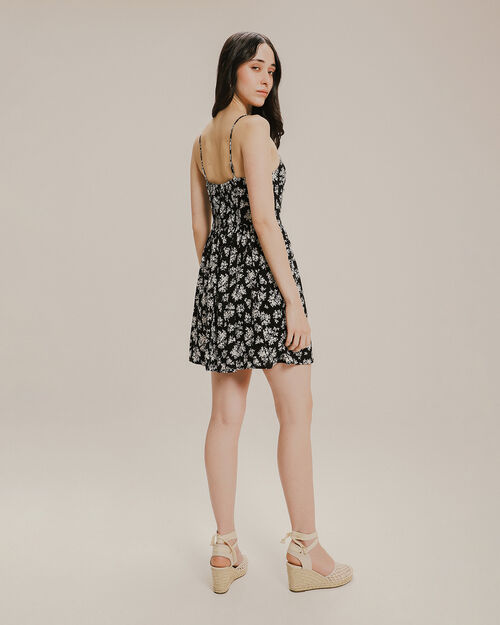 Vestido Corto Estampado Flores